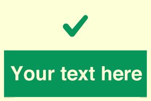 Custom green background, green tick sign